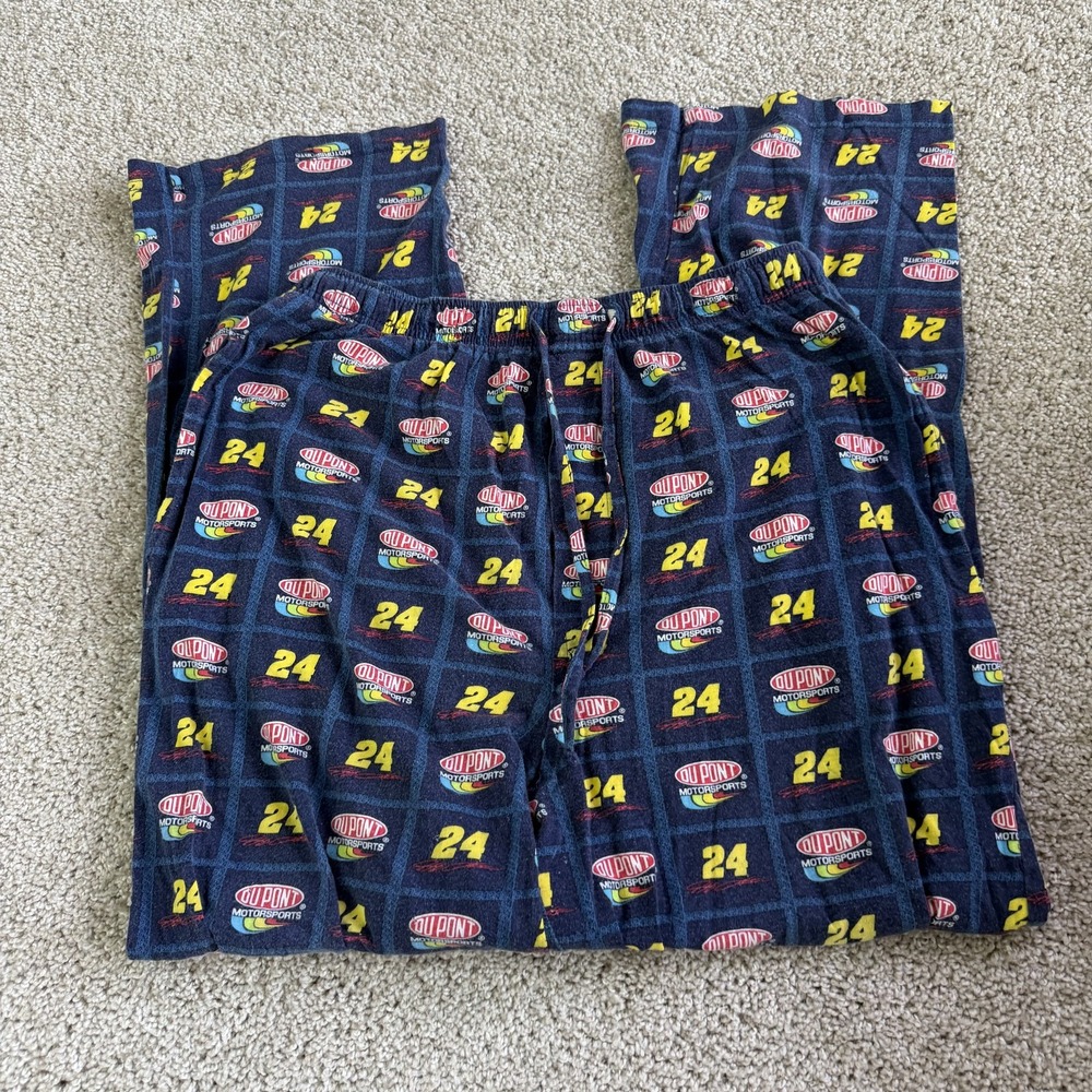 Jeff Gordon 24 Pajama Pants Mens Medium Blue NASCAR Auto Racing Winner's Circle